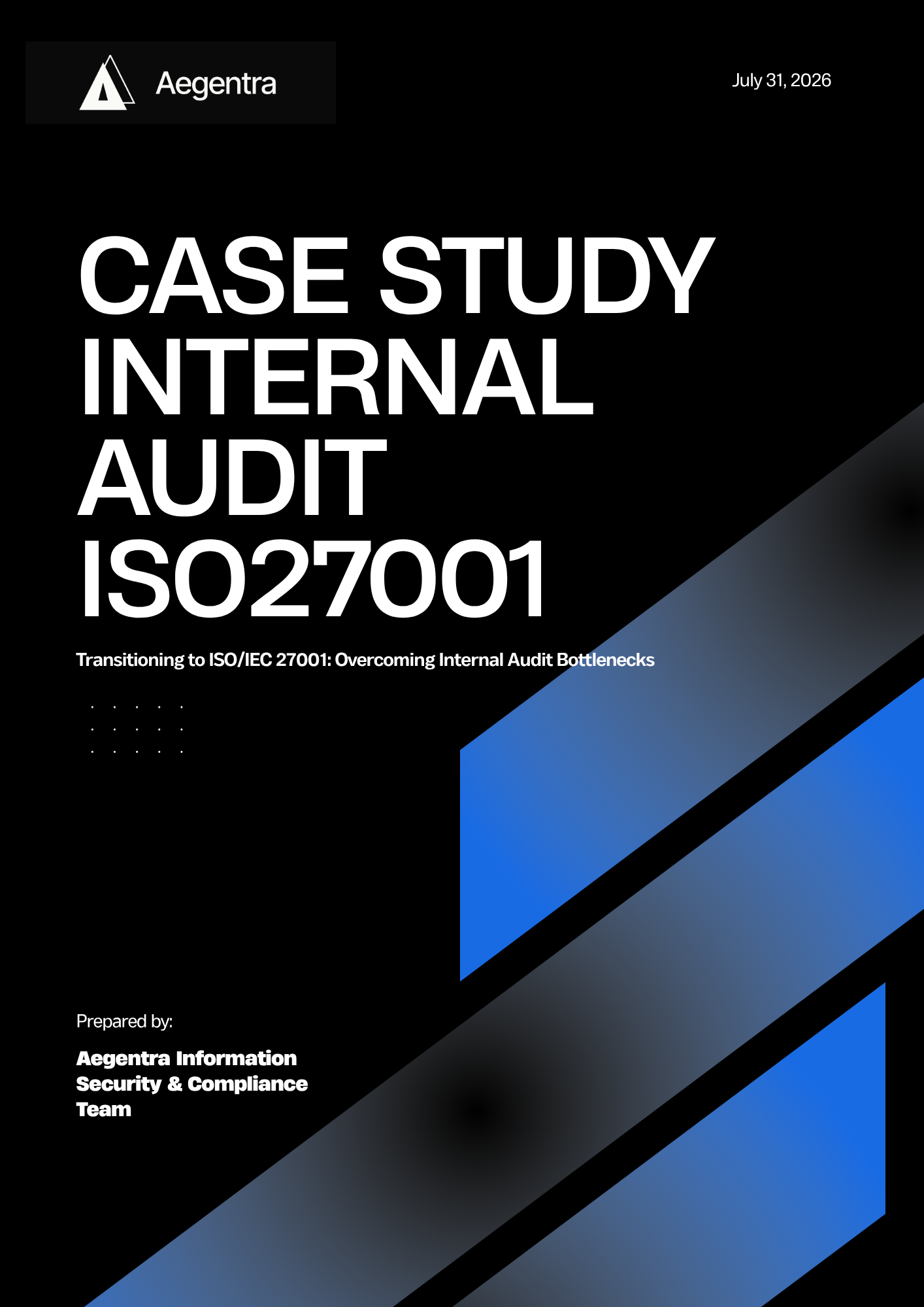 Aegentra ISO 27001 internal audit case study cover